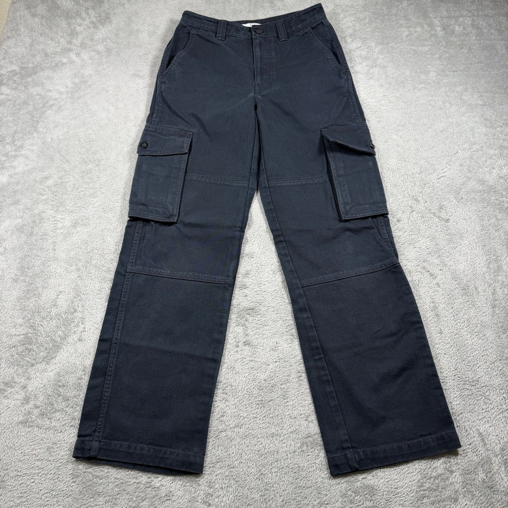 Aritzia Tna Supply Trooper Cargo Pant Women 0 Black Wide Leg Cotton Straight Leg